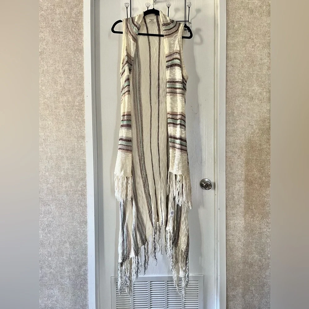 Umgee Textured Knit Striped Cardigan